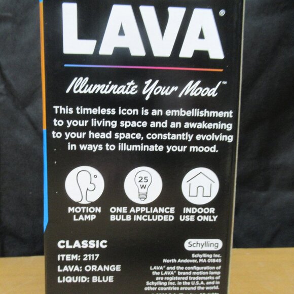 Classic Lava Lamp 14.5" Blue and Orange - Picture 6 of 6